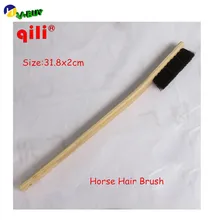 DHL50pcs Qili автомобиля Vechile щетка для чистки инструментов деревянная кисть из конского волоса щетины ботинок Уход чистого ложки с длинной ручкой