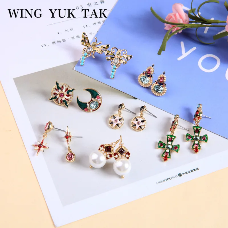 Женские серьги кресты wing yuk tak этнические с кристаллами богемные ручной работы