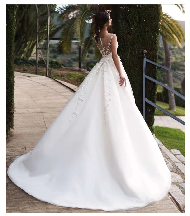 Элегантное свадебное платье феи с 3D цветами Vestidos de novia A Line свадебное платье романтическое свадебное платье длиной до пола