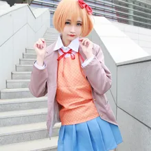 Doki, Клубная игра, аниме, косплей, Sayori cos, вечерние, для Хэллоуина, для мужчин и женщин, японская форма, косплей, костюм