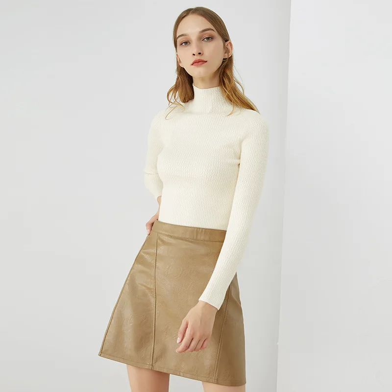 

women autumn winter casual white black bodycon wrap knitted sweaters 2018