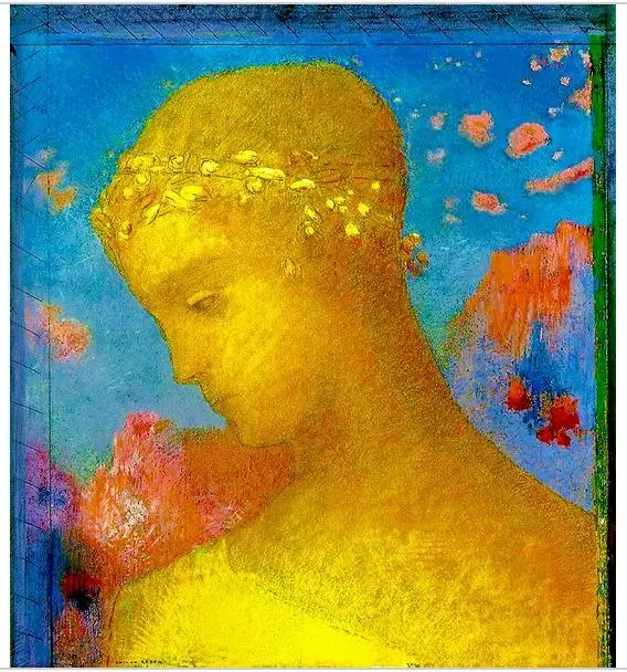 

Hand Painted Abstract Wall Art Portrait Oil Painting on Canvas Beatrice by Odilon Redon Oil Reproductions High Quality