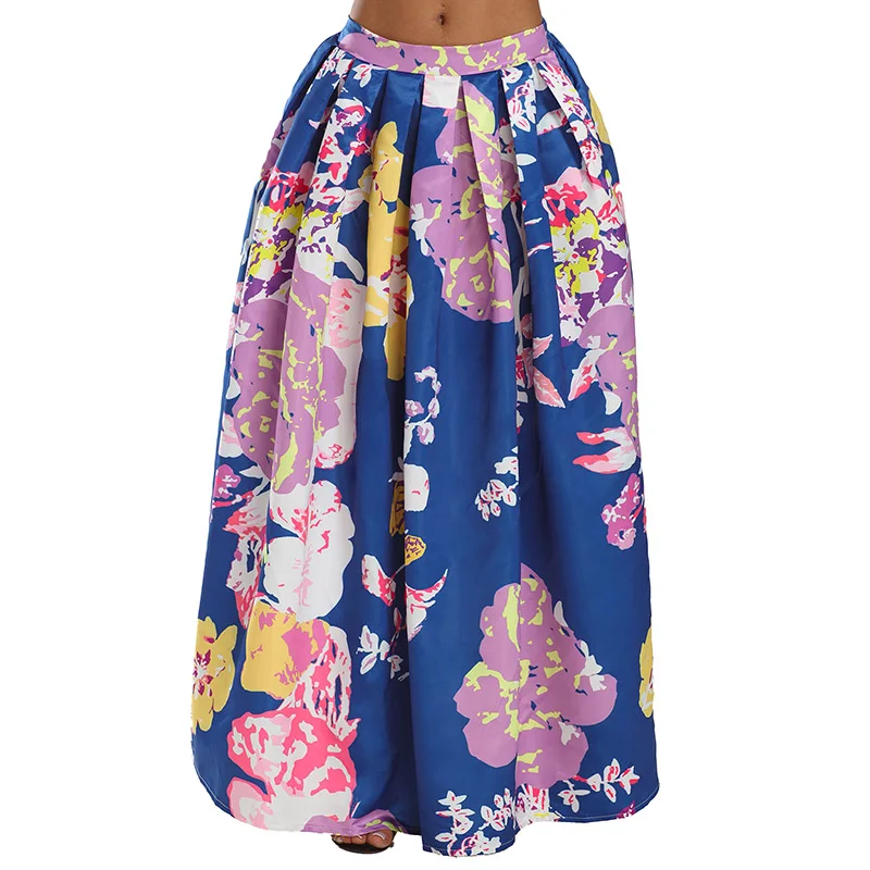 Navy-Lilac-Floral-Elegant-Flared-Maxi-Skirt-LC65124-8-1