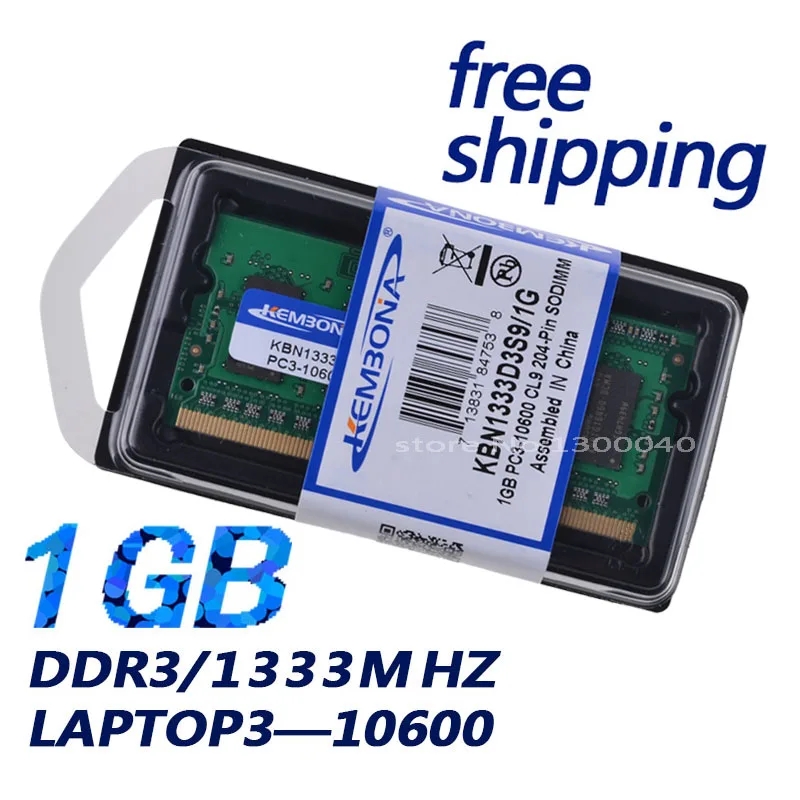Acheter KEMBONA 2017hot vente ram mémoire d ordinateur portable ddr3 1 gb 1333 mhz 8 puces 204pin 1.5 v shiping libre