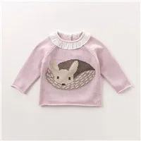 DB5994 dave bella/осенний шерстяной пуловер для новорожденных девочек; топы; Одежда для младенцев; вязаный свитер для малышей