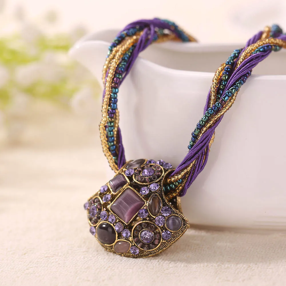 Caxybb Брендовое Красивое макси богемное ожерелье 13 цветов со стразами большое колье и кулоны для женщин ожерелье - Окраска металла: 6