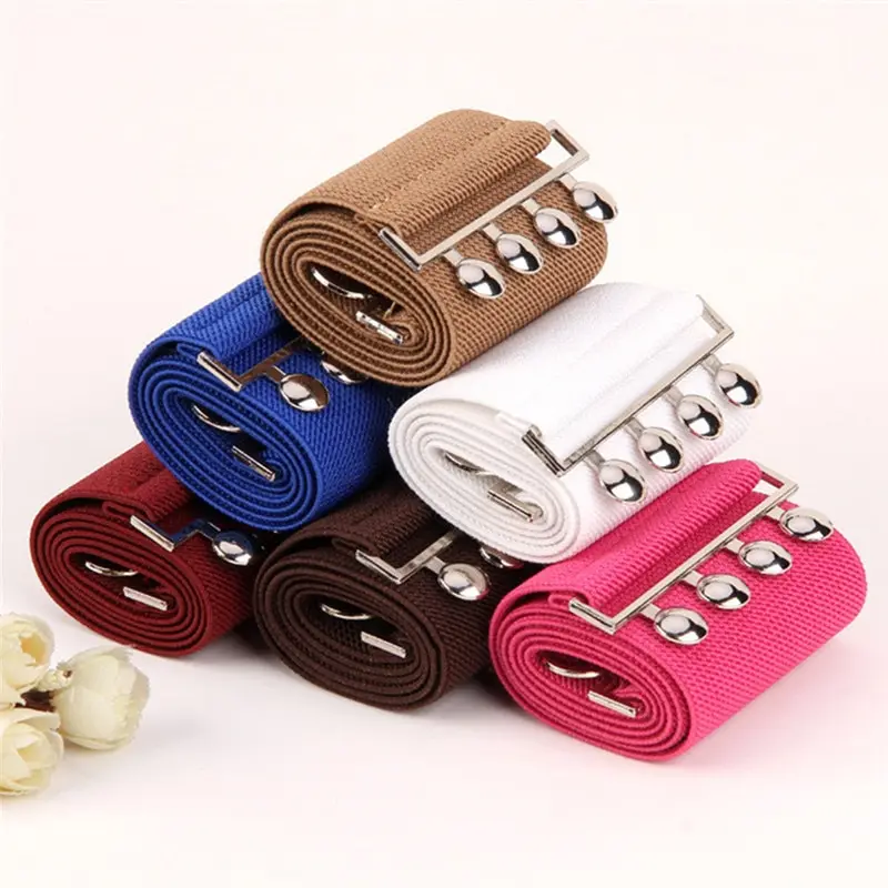 

High Quality 1pcs Elegant Women Black Silver Buckle White Wide Stretch Elastic Corset Waist Belts Waistband Apparel Accessories