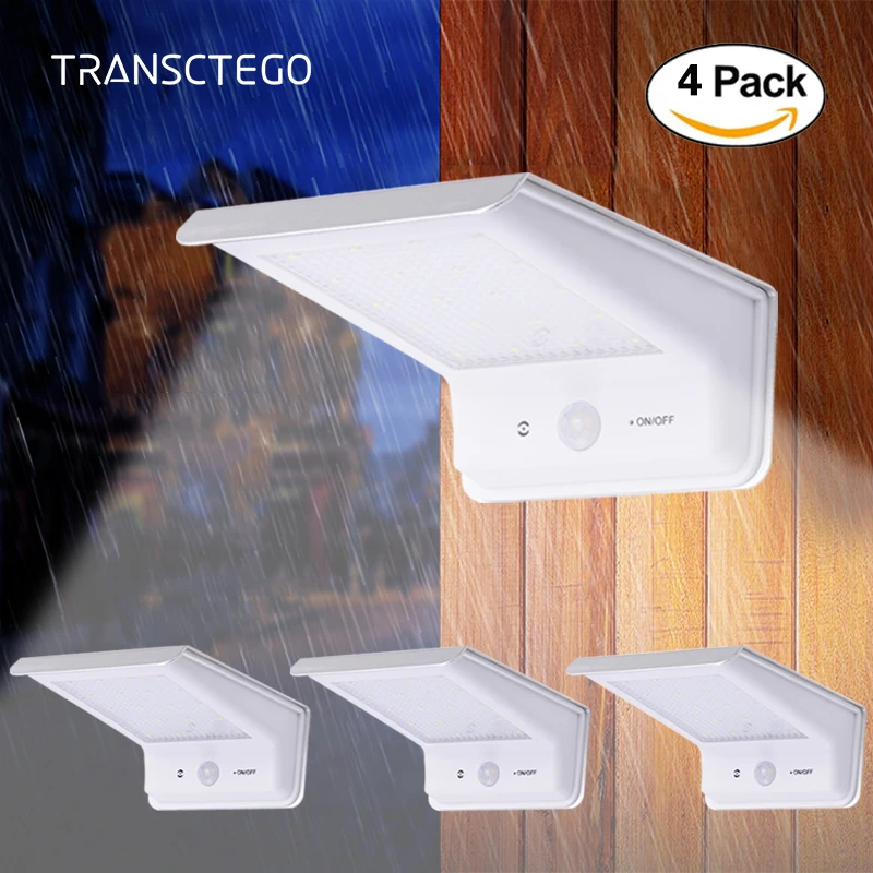 Sensor de Movimento Painéis da Lâmpada Solar ao ar Livre à Prova Lâmpadas de Parede Jardim Solar Pir Dwaterproof Água Alimentado Luzes Rua 20 4 Pçs Led Luz