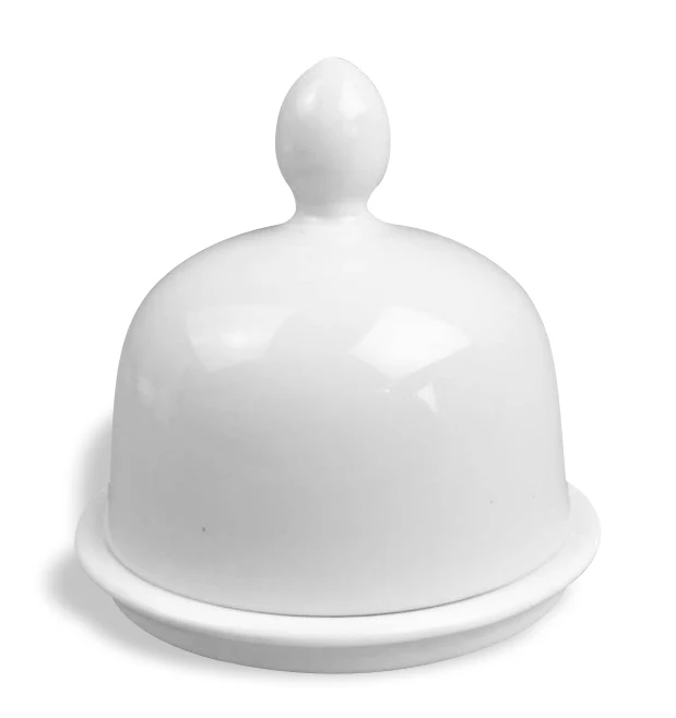 Белая керамическая круглая форма мини милое масло блюдо с крышкой 3,5 дюйма