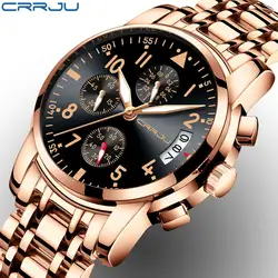 Новые часы для мужчин Элитный бренд хронограф для мужчин спортивные часы водостойкие розовое золото полный сталь для мужчин