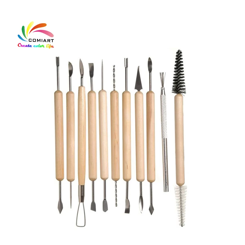 11pcs Clay Pottery Tools Sculpture Tools Plasticine Carving Tools for