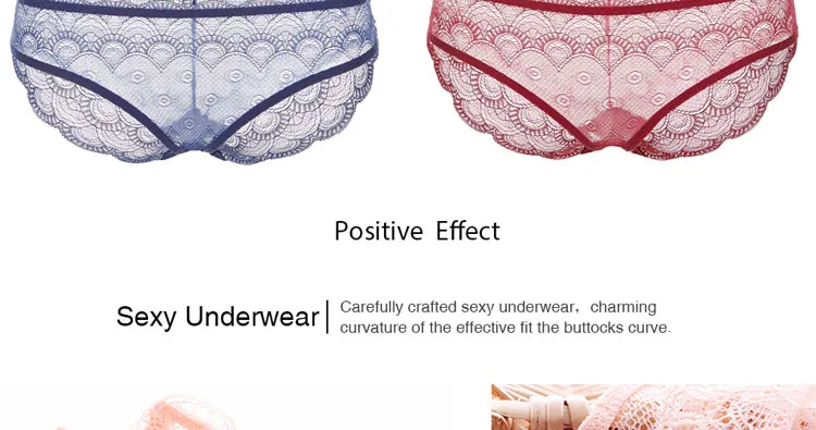 Women's Sexy Lace Panties Seamless Cotton Breathable Panty Transparent Briefs Plus Size Girl Low Rise Underwear (14)