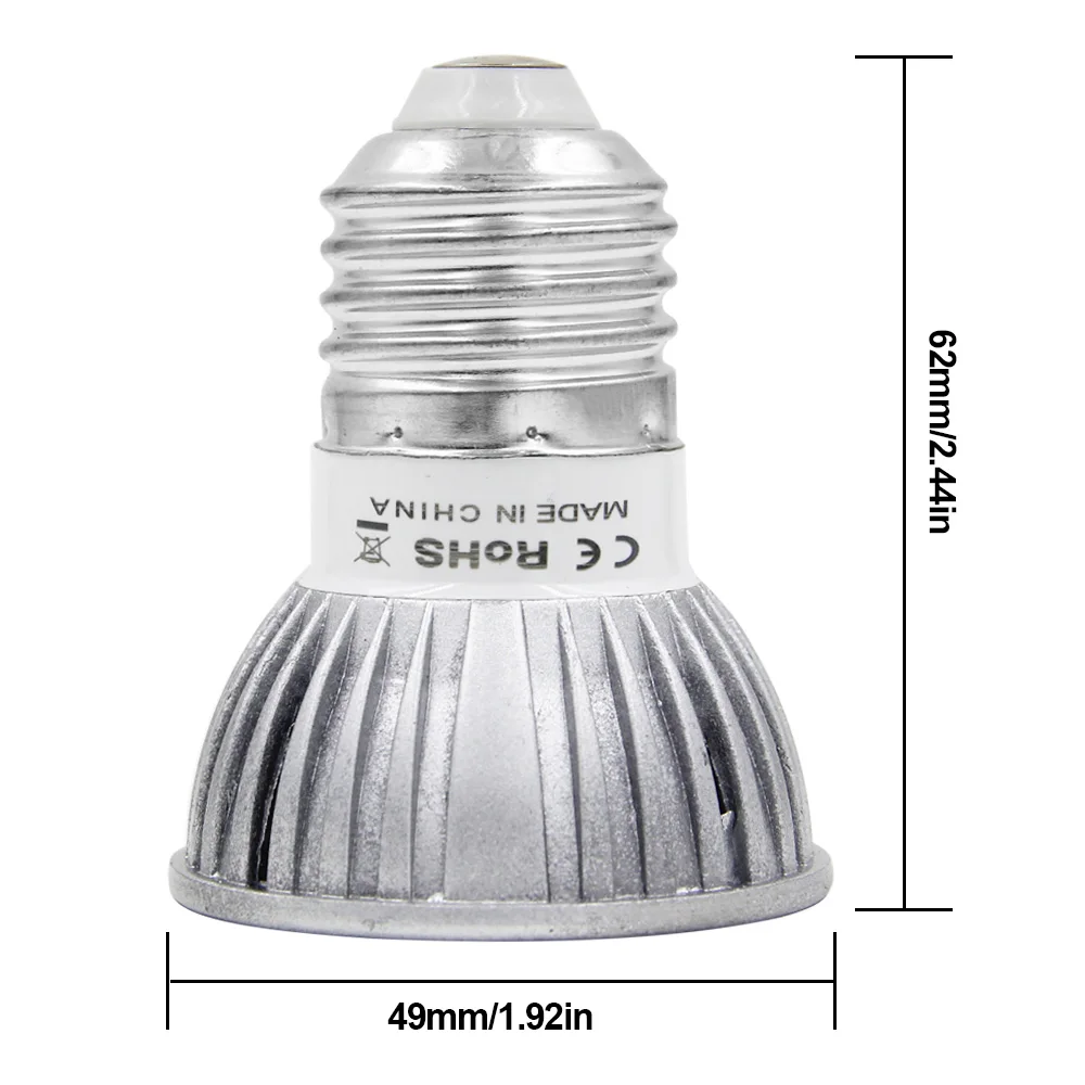 4 шт./партия Светодиодная лампа для растений 6 Вт E27 3 светодиода 2Red 1Blue Led Grow Light