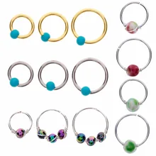1 шт модные обручи спиральные пирсинг для хрящевой части уха хирургическая сталь бирюза перегородка кликеры кольцо носа губы трагус Пирсинг#257909