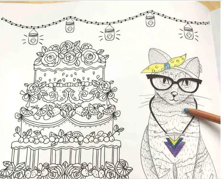 Pleasant Afternoon Tea Colouring Book Children Adult Relieve Stress Secret Garden Graffiti Painting Drawing Coloring Libros In Books From Office