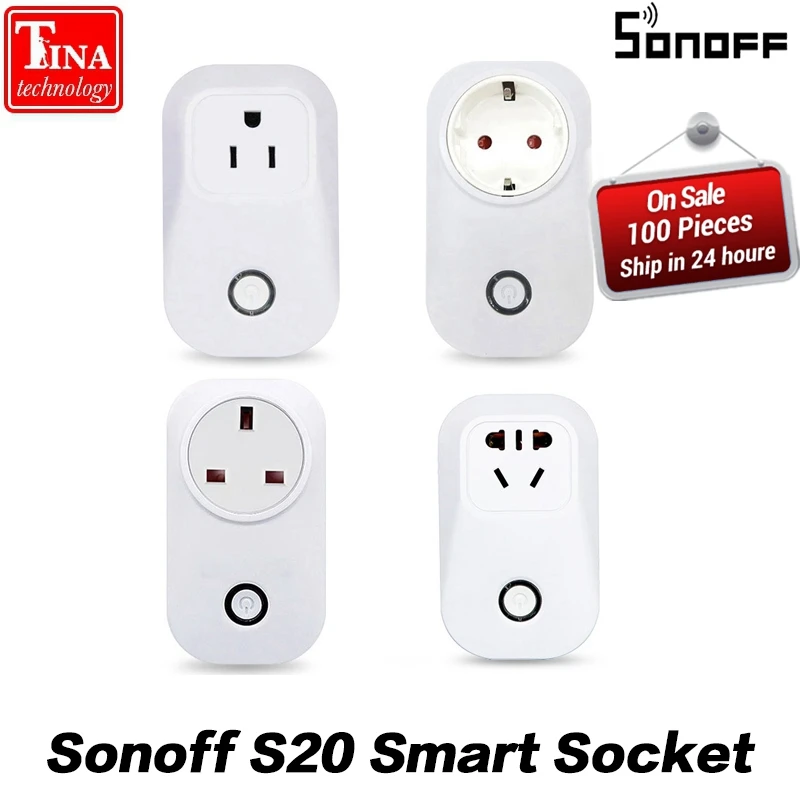 

Sonoff S20 Wifi Wireless Remote Control Socket Smart Home Power Socket EU US UK Standard Via App Phone Smart Timer Home Plug