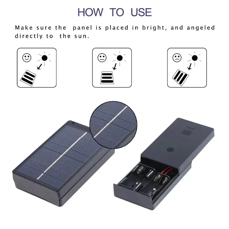 Solar Power Bank Energy Panel Board DIY Box Charging Charger for 2xAA
