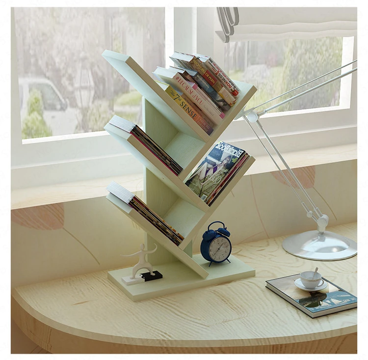 A Creative 3/ 5 Shelf Tree Shaped Bookcase Book Rack Storage Organizer for Records& Books Display Storage Rack 50kg Bearing