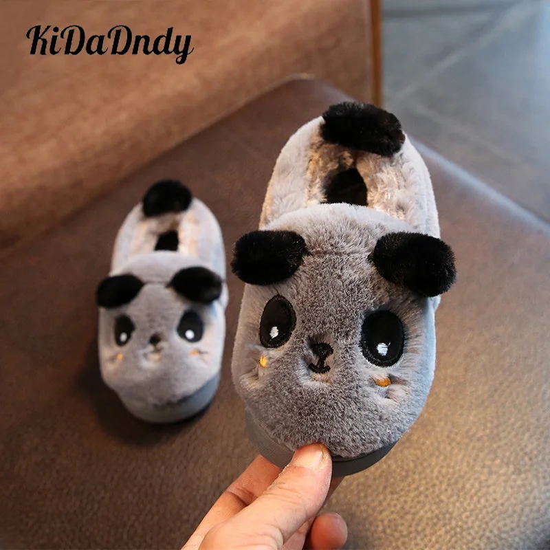 Kidadndy/ г.; тапочки для детей; новые хлопковые тапочки с рисунком панды; Мужская и женская обувь для малышей; детская хлопковая обувь; GXJ130
