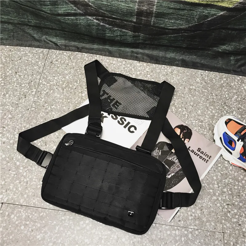 Панк нагрудная сумка в стиле хип-хоп Уличная функциональная Тактическая Военная нагрудная сумка для мужчин сумка через плечо Kanye West поясная сумка