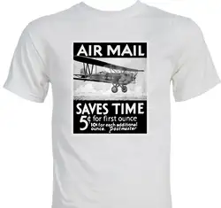 Редкая Авиапочта почта Ad ранняя авиация, самолет футболка