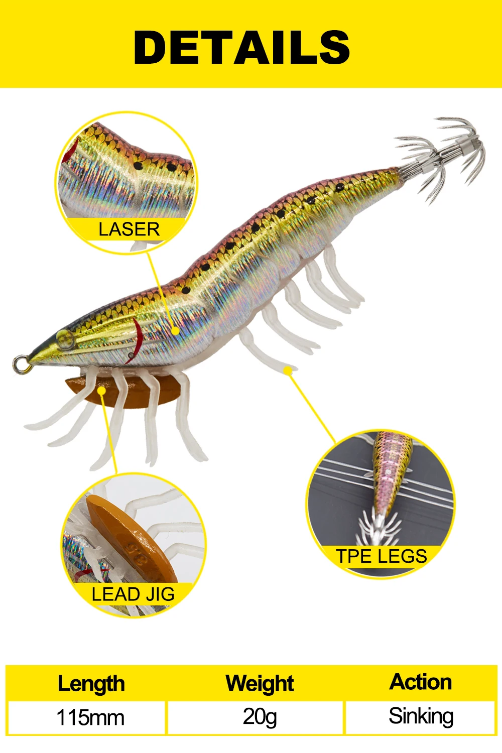 Hunthouse EGI крючок креветки приманки 11 см 20g для рыбалки кальмары leurre squid egi Осьминог Каламар приманку Жесткий каракатицы приманка