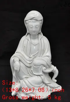 

Exquisite Chinese Dehua white porcelain guanyin bodhisattva Buddha statue