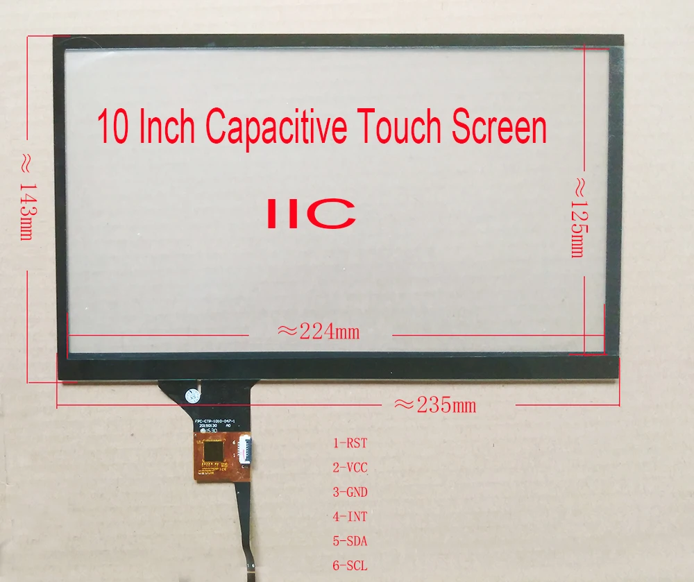 

10.1inch Car Navigation Touch Screen 235*143mm Universal IIC GT911 FPC 6pin USB contrller Board Card Support Raspberry Pi