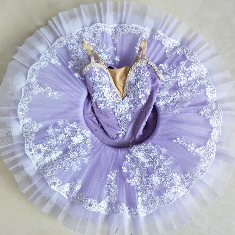 Roxo trajes de balé profissional tutu crianças