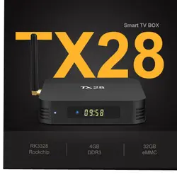 TX28 умные телевизоры коробка Android 7,1 4 Гб 32 RK3328 ядра 100 м LAN 2,4 г/5 ГГц Флешка Декодер каналов кабельного телевидения