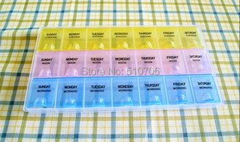 

Free Shipping+Wholesale 7 Days Weekly Medicine Box Holder Storage Organizer Container Case 14Slots Box,100pcs/lot