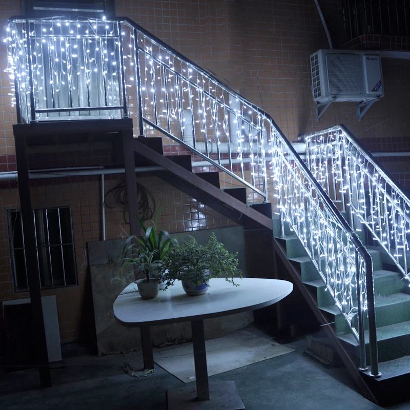 

LED Curtain Icicle String Lights 5M droop 0.4-0.6m Outdoor Decoration fairy light 110V 220V