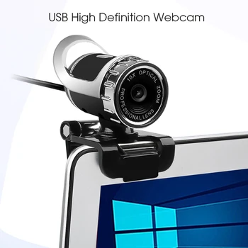 

KEBIDU Web Camera Glass Lens Webcam USB 12 Megapixel High Definition Camera Web Camera 360 Degree MIC Clip-on For PC Computer