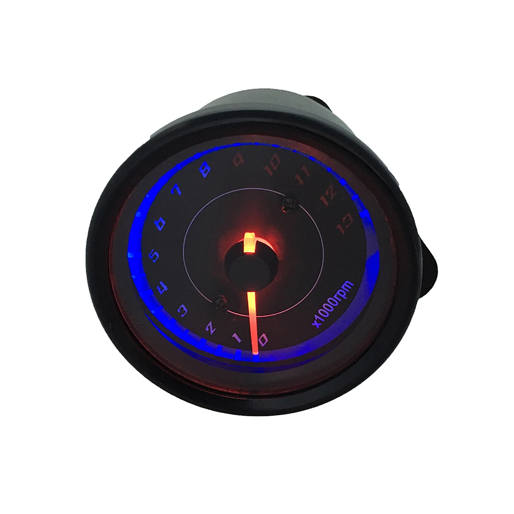 Motorcycle Backlight 12V Tachometer Speedometer Tacho Gauge 0-13000 RPM Internal night light,full-sweep