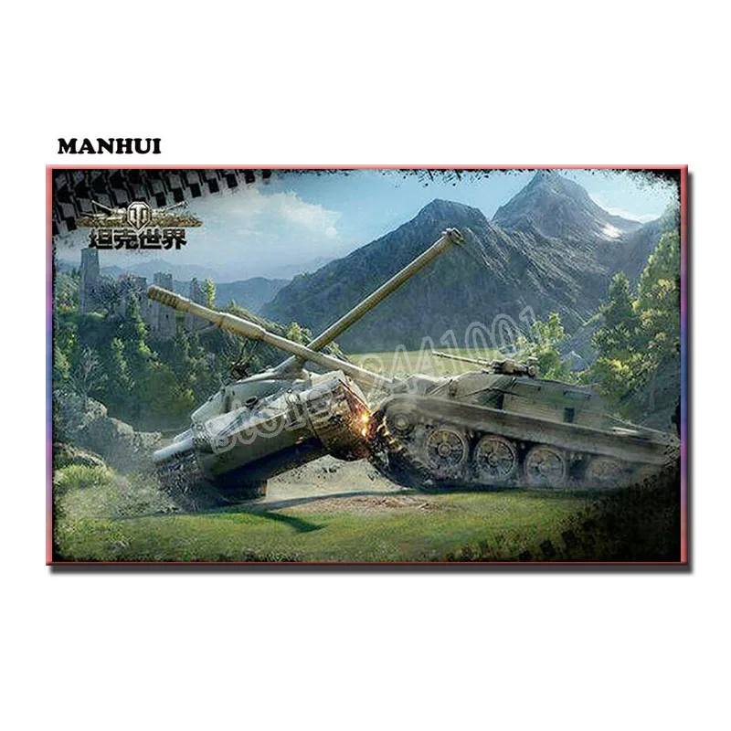 

Tank Pattern DIY 5D Diamond Embroidery Cross Stitch Book Round Full Diamond Mosaic Picture Pasted Needlework Decor AOT009