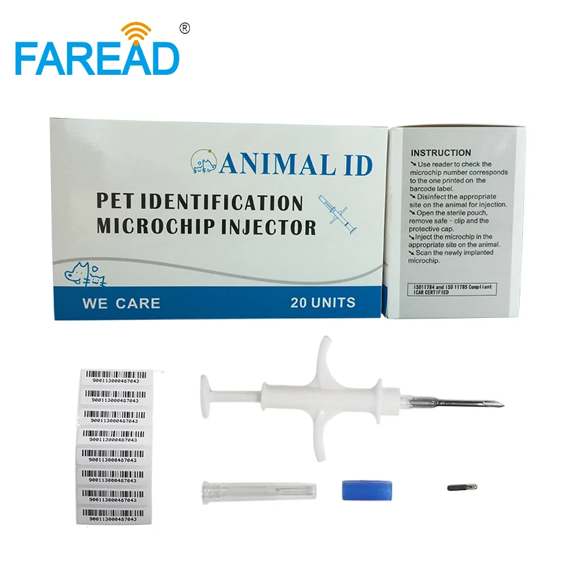 free shipping x100pcs 2.12x12mm Bioglass Parylene coating ISO11784/5 FDX-B microchip syringe for pets dog 