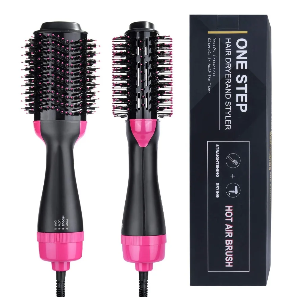 Secador de Cabelo Salão de Beleza Frizz e Estática Passo Volumizer Íon Negativo Alisamento Escova ar Quente Paddle Estilo Reduzir 2-em-1 um & Mod. 1308090 17 beleza ar quente paddle estilo reduzir frizz e estática