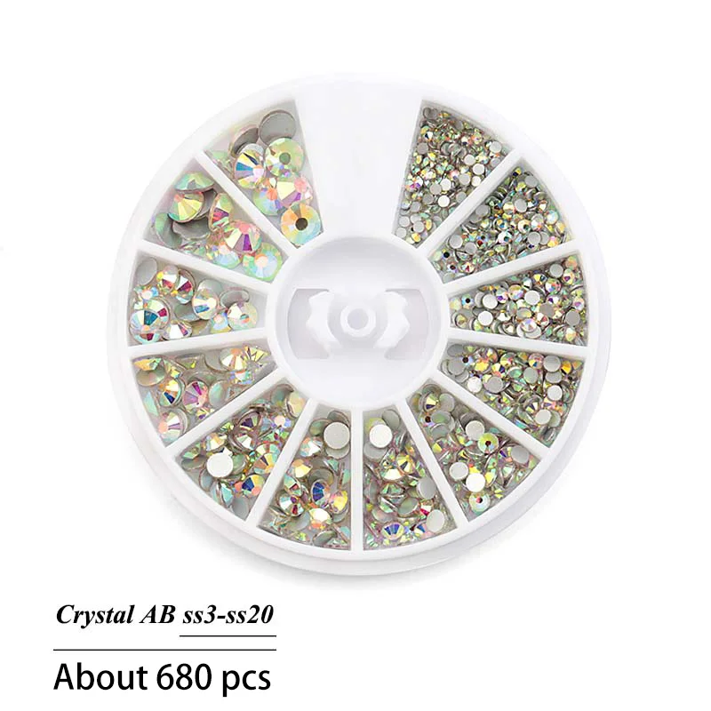 680 pcs crystal AB Multi-Размеры 1680 шт. Стекло ногтей Стразы для Гвозди Книги по искусству Аксессуары Кристаллы Стразы Талисманы P Книги по искусству ition смешивания Размеры горный хрусталь - Цвет: 680 pcs crystal AB