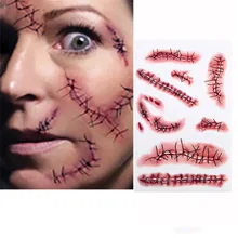 20 PC Halloween Zombie Blessures Autocollant Cicatrices Tatouages Avec Faux Croûte Sang Spécial Fx Costume Maquillage Cosplay .