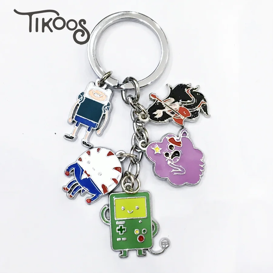 

Anime Adventure Time with Finn and Jake BMO Ice King Lumpy Space Princess keychain keyrings pendant for Gift
