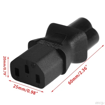 

IEC 320 3-Pin C13 Female To C6 Male Cloverleaf Plug AC Power Adapter Converter