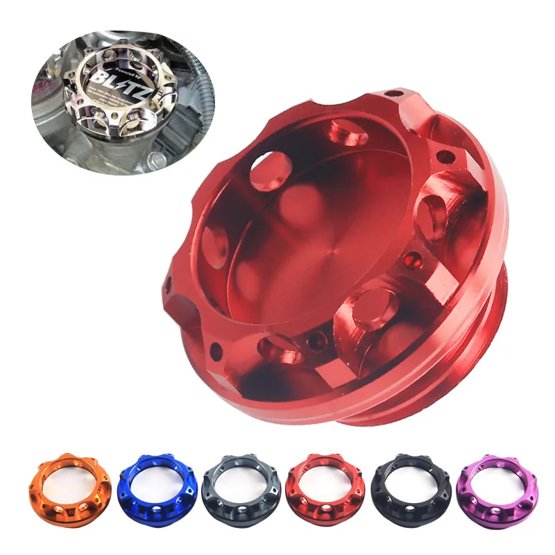 

New Aluminum Engine Oil Fuel Filter Tank Cap Cover Black BLTZ Emblem