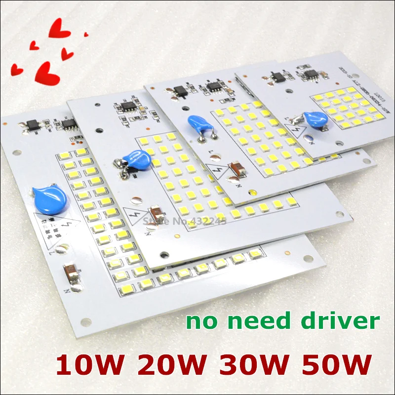 10 pieces 220V directly 10W 20W 30W 50W Integrated IC LED PCB smd 2835