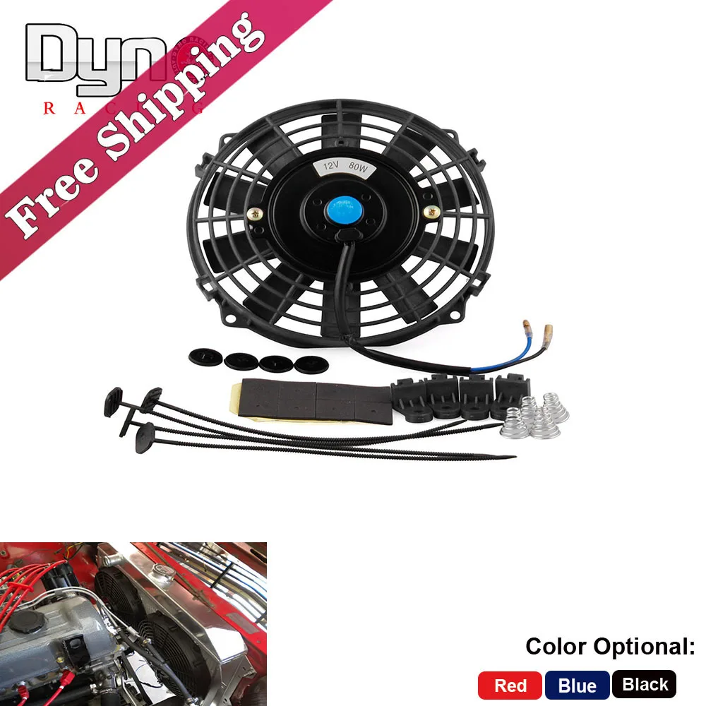 

Universal 12V 80W 7 Inch Slim Reversible Electric Radiator AUTO FAN Push Pull With mounting kit 12" CF001