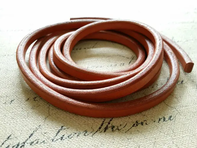

10*6MM 1M Light Brown 100% Genuine Leather Cords DIY Bracelet Ropes Jewelry Findings Accessories