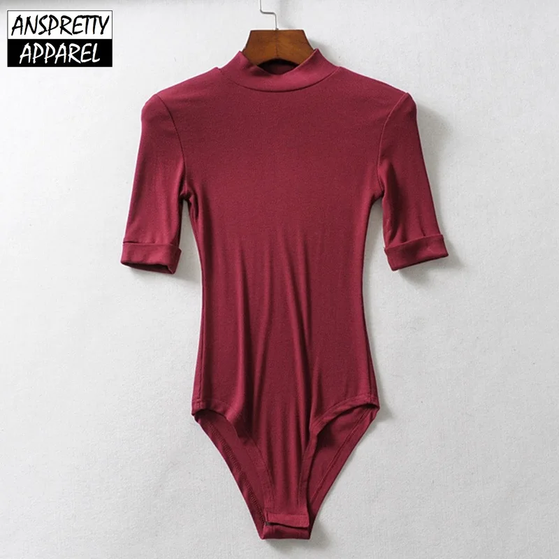 Anspretty одежда 2019 Половина рукава боди для женщин стрейч bodycon Сексуальная средства