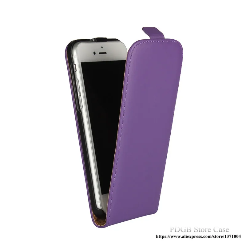 Роскошный, вертикальный, откидной Чехол Fundas с магнитной пряжкой, чехол из натуральной кожи для iPhone 4, 4S, 5, SE, чехол 5S, 6, 6 s, 7, чехол s, 7 Plus - Цвет: Фиолетовый