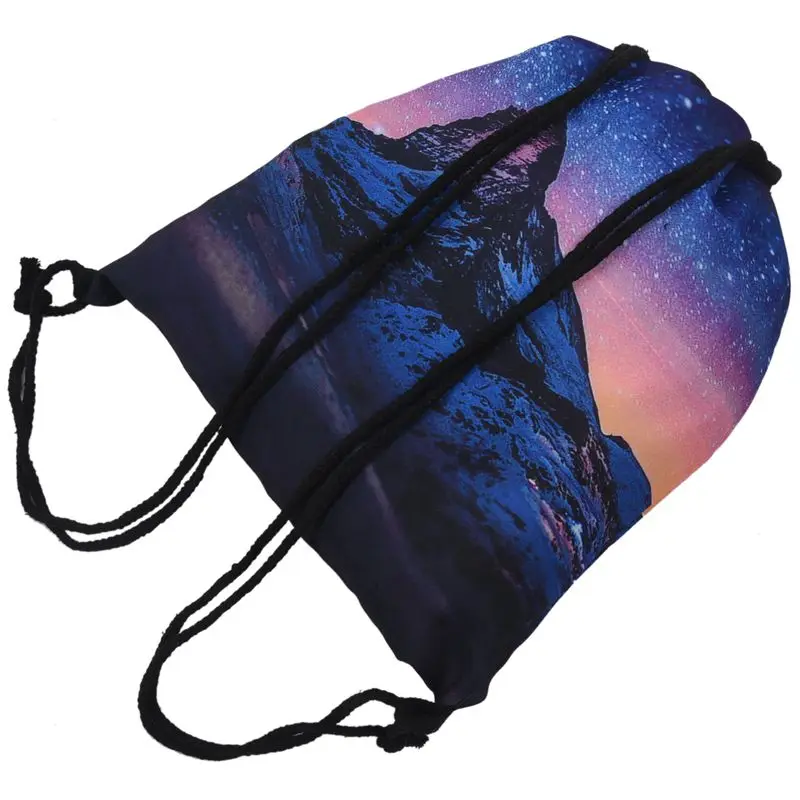 Унисекс рюкзаки 3D Сумка на шнурке с рисунком Рюкзак верхняя сумка(темно-синий