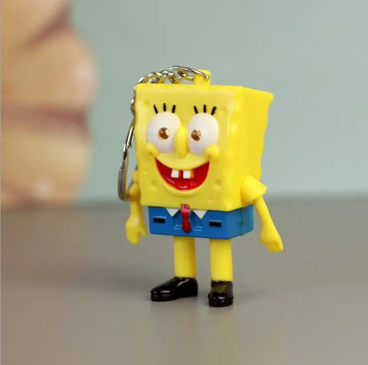 

keychain spongebob Wholesale Newest Cute Spongebob Flashlight Keychain LED Spongebob Keyring with Sound