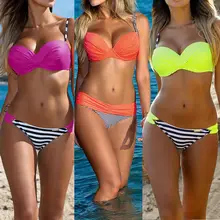 Сексуальный купальник, комплект бикини из двух частей, сексуальный женский бандажный комплект бикини, пуш-ап бюстгальтер с подкладкой, купальник, купальный костюм, купальник